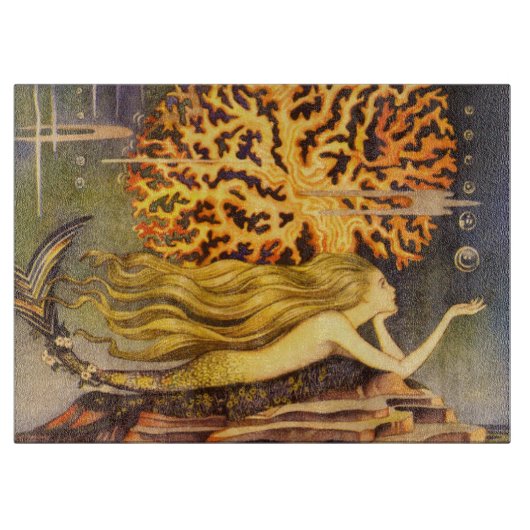 ヴィンテージの人魚 カッティングボード (正面)