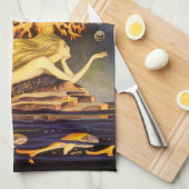 ヴィンテージの人魚 キッチンタオル (四つ折り)