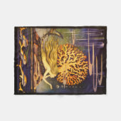 ヴィンテージの人魚 フリースブランケット (正面(横))