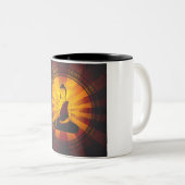 ヴィンテージの仏のプリント ツートーンマグカップ (正面右)