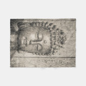 ヴィンテージの仏のヨガの信頼 フリースブランケット (正面(横))