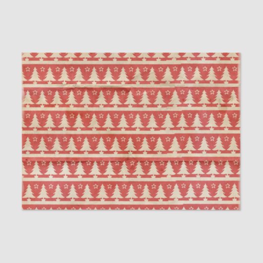 ヴィンテージの休日のクリスマスパターン 薄葉紙 (正面)