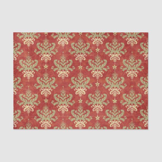 ヴィンテージの休日のクリスマスパターン 薄葉紙 (正面)