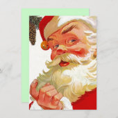 ヴィンテージの休日のサンタのオープンハウスの招待状 招待状 (正面/裏面)