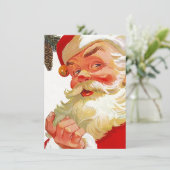 ヴィンテージの休日のサンタのオープンハウスの招待状 招待状 (スタンド正面)