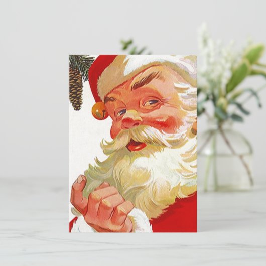 ヴィンテージの休日のサンタのオープンハウスの招待状 招待状 (スタンド正面)