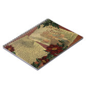 ヴィンテージの休日のレシピのノート ノートブック (左側)