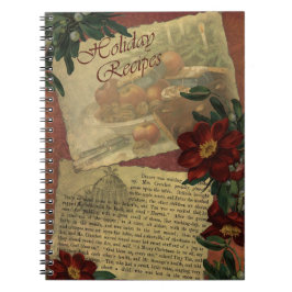 ヴィンテージの休日のレシピのノート ノートブック