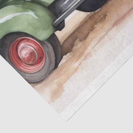 ヴィンテージの休日の伝統：トラックとクリスマスツリー 薄葉紙 (詳細)