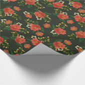 ヴィンテージの休日の花柄 ラッピングペーパー (角)