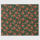 ヴィンテージの休日の花柄 ラッピングペーパー (フラット)