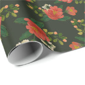 ヴィンテージの休日の花柄 ラッピングペーパー (ロールコーナー)
