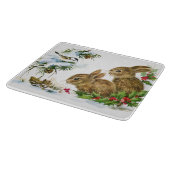 ヴィンテージの休日の鳥およびバニー カッティングボード (角)