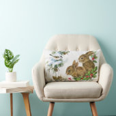 ヴィンテージの休日の鳥およびバニー ランバークッション (椅子)