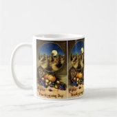 ヴィンテージの休日は感謝祭の日 コーヒーマグカップ (左)