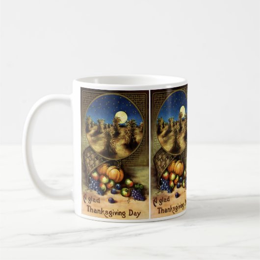 ヴィンテージの休日は感謝祭の日 コーヒーマグカップ (左)