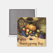 ヴィンテージの休日は感謝祭の日 マグネット (正面/裏面)
