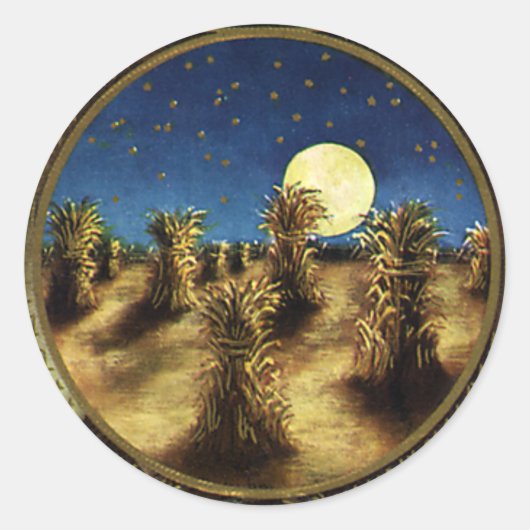 ヴィンテージの休日は感謝祭の日 ラウンドシール (正面)