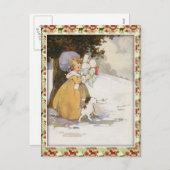 ヴィンテージの休日場面 シーズンポストカード (正面/裏面)