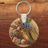 ヴィンテージの休日、感謝祭、収穫祭、巡礼祭 キーホルダー (正面)