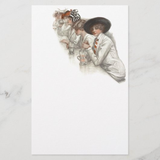 ヴィンテージの休暇のソーダ友人の個人的な文房具 便箋 (正面)