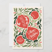 ヴィンテージの伝統メリークリスマスノンフォト シーズンカード (正面)