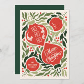 ヴィンテージの伝統メリークリスマスノンフォト シーズンカード (正面/裏面)