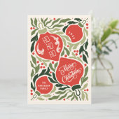 ヴィンテージの伝統メリークリスマスノンフォト シーズンカード (スタンド正面)