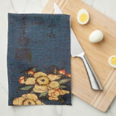 ヴィンテージの伝統的な和紙のプリント キッチンタオル (四つ折り)