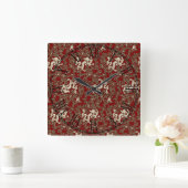 ヴィンテージの伝統的な和紙のプリント スクエア壁時計 (ホーム)