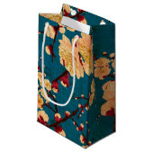 ヴィンテージの伝統的な和紙のプリント スモールペーパーバッグ (正面アングル)