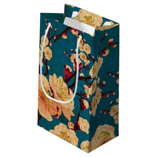 ヴィンテージの伝統的な和紙のプリント スモールペーパーバッグ (裏面アングル)