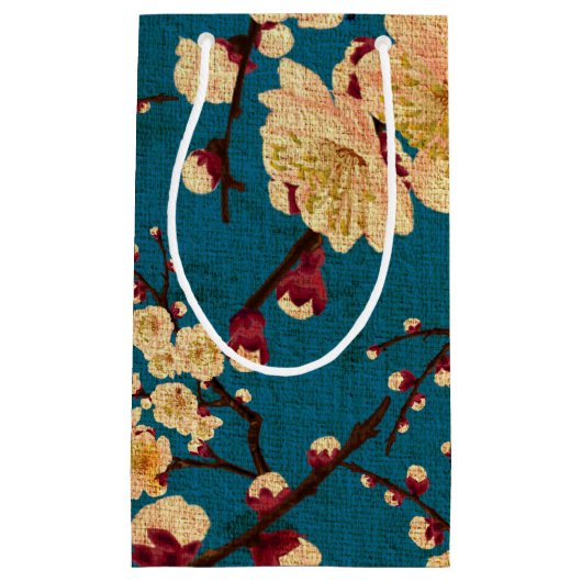 ヴィンテージの伝統的な和紙のプリント スモールペーパーバッグ (正面)