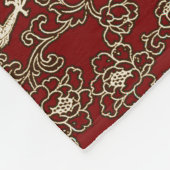 ヴィンテージの伝統的な和紙のプリント フリースブランケット (角)