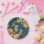 ヴィンテージの伝統的な和紙のプリント ペーパープレート (パーティー)