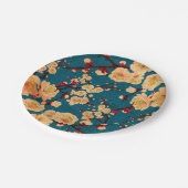 ヴィンテージの伝統的な和紙のプリント ペーパープレート (アングル)