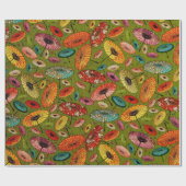 ヴィンテージの伝統的な和紙のプリント ラッピングペーパー (フラット)