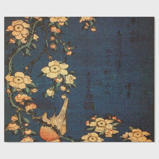 ヴィンテージの伝統的な和紙のプリント ラッピングペーパー (フラット)