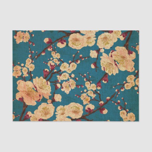 ヴィンテージの伝統的な和紙のプリント 薄葉紙 (正面)