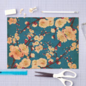 ヴィンテージの伝統的な和紙のプリント 薄葉紙 (クラフト)