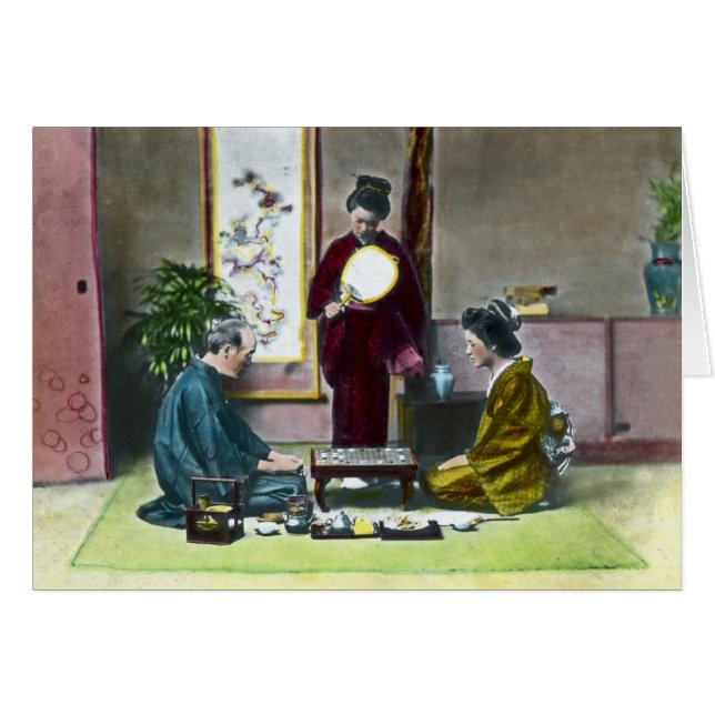 ヴィンテージの伝統的な日本人のMahjongの麻雀 (正面横)