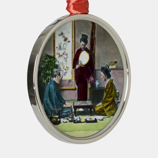 ヴィンテージの伝統的な日本人のMahjongの麻雀 メタルオーナメント (右)