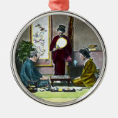 ヴィンテージの伝統的な日本人のMahjongの麻雀 メタルオーナメント (正面)