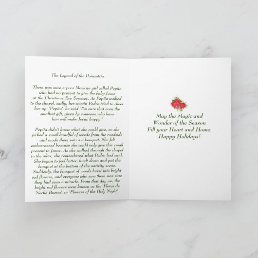 ヴィンテージの伝説のポインセチア・クリスマス カード