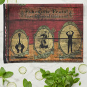 ヴィンテージの余興の旗 キッチンタオル (折り畳み)