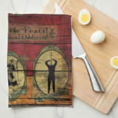 ヴィンテージの余興の旗 キッチンタオル (四つ折り)