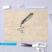 ヴィンテージの作家の羽のクイル 薄葉紙 (クラフト)