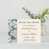 ヴィンテージの保存日付、アールヌーボーのアイリス花 セーブザデート (スタンド正面)