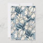 ヴィンテージの保存日付、アールヌーボーのアイリス花 セーブザデート (裏面)