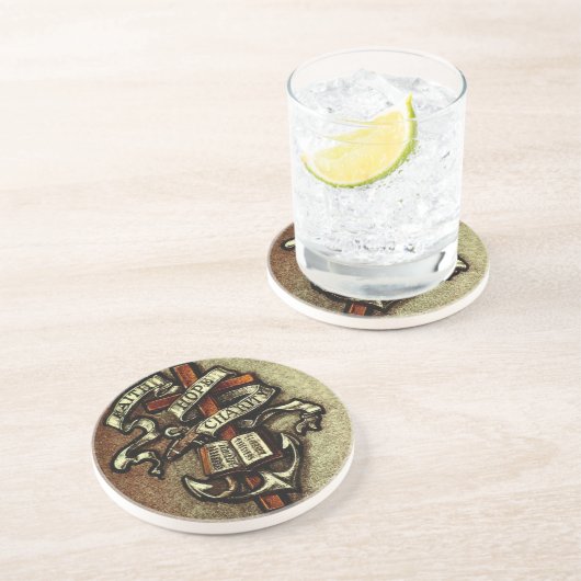 ヴィンテージの信頼の希望および慈善の記号のコースター コースター (側面)